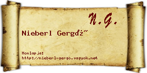 Nieberl Gergő névjegykártya